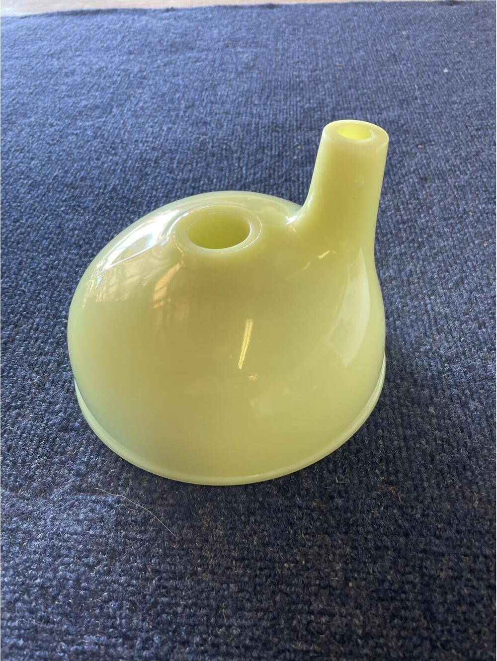 Vintage Custard Uranium Glass Juicer Mixer Attachment Pale Yellow UV